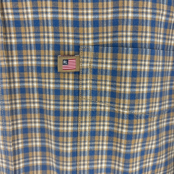 Polo Jeans Ralph Lauren Beige and Blue Checkered button down shirt - Picture 5 of 9